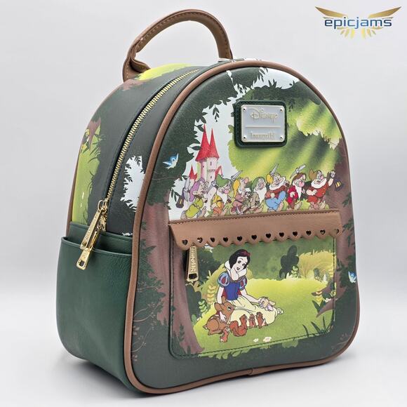 Loungefly Disney Snow White & the Seven Dwarfs Forest Mini Backpack New - Picture 2 of 6